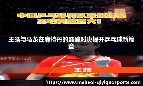 王皓与马龙在鹿特丹的巅峰对决揭开乒乓球新篇章